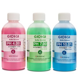 pH Meter Calibration Buffer Solution Kit, Including pH 4.00, 7.00 and pH 10.01 Solution, pH Meter Probe Calibration Buffer Solution, pH Tester Accessories 250ml*3