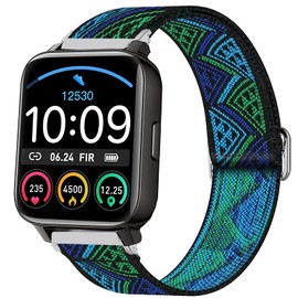 for Motast 1.69" Smartwatch Band, onetuo Stretch Nylon Adjustable Replacement Strap Compatible for Motast Smartwatch 1.69" / MuGo P36A Smartwatch/AGPTEK 1.69" Smartwatch/Rinsmola 1.69" Smartwatch