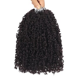 Yoolec 10 Packs Yanky Twist Crochet Braids Hair 10 Inch Pre-Twisted Passion Twist Crochet Hair, Crochet Hair Dark Brown Synthetic Hair Extensions Fluffy Mini Passion Twist Crochet Hair Dark Brown