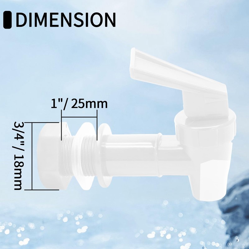 Hordion Plastic Spigot Replacement Cooler Faucet, 2 Sets Water Jug