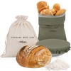 Beautiful Linen Bread Bag Set and Proofing Cover For Homemade