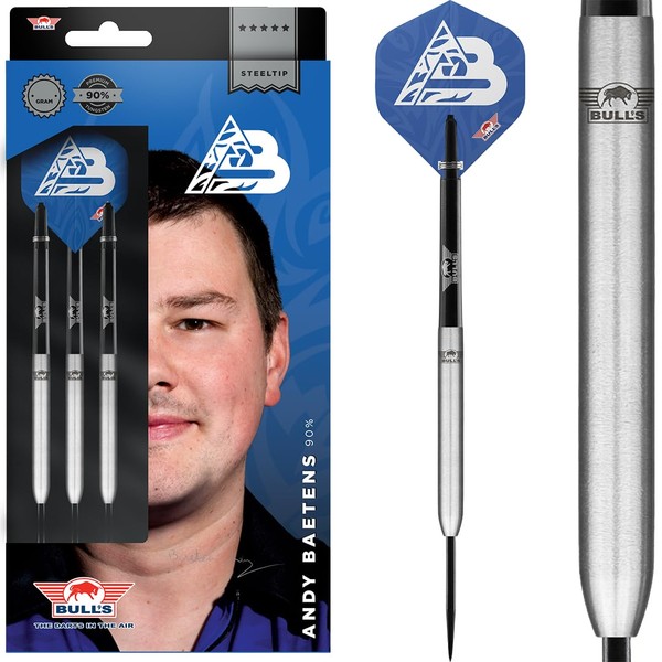 Bull's Andy Baetens Steel Darts | 90% 22g Steeltip Darts | Professional Darts for Every Player