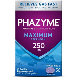 Phazyme Phazyme Maximum Strength Gas & Bloating Relief, Works in Minutes, 36 Fast Gels (Pack of 1)