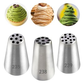 Montblanc Tip, Montblanc Tip, Set of 3, 235, 238, 239, Stainless Steel, Decorating Tool, Confectionery Supplies, Montblanc Piping Tips