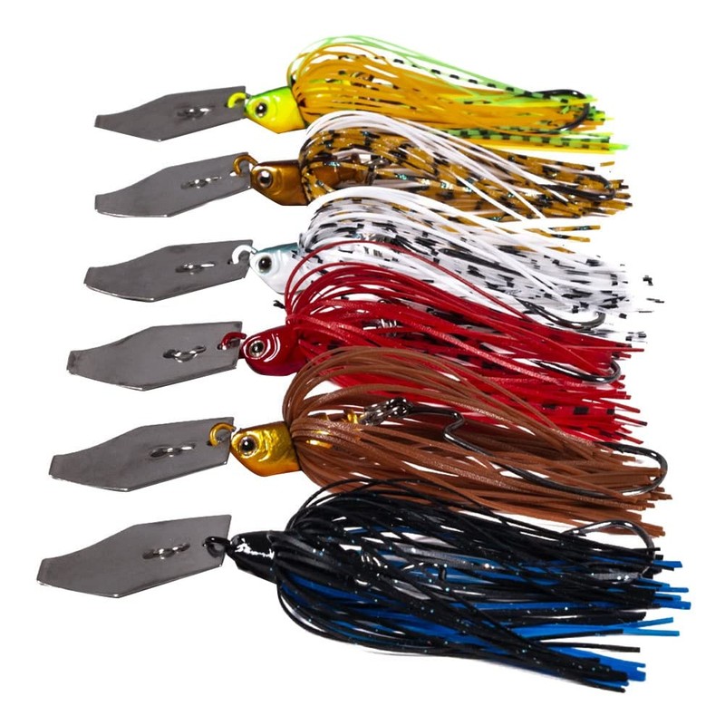 Ahvqevn 6pcs Fishing Lures, Bait Spinner Swim Flipping Blade, Salmon