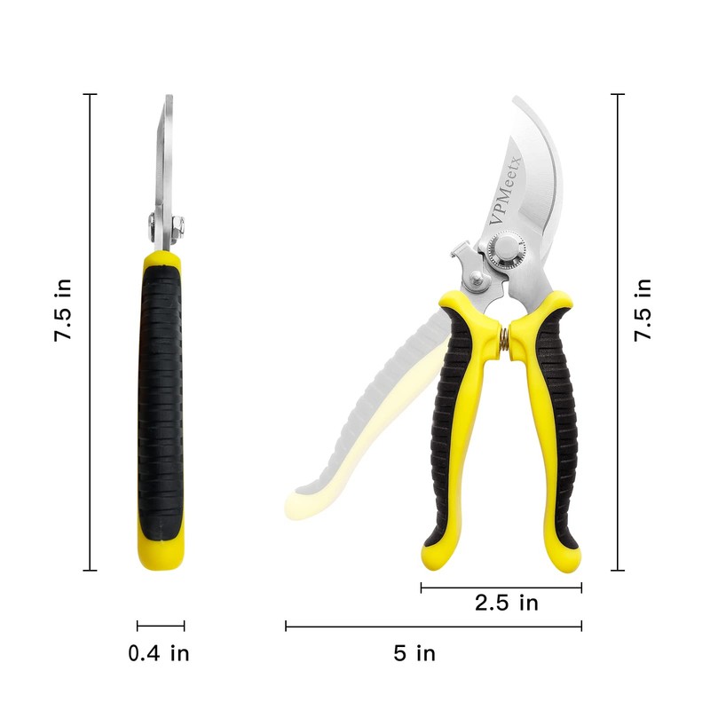 VPMeetx Secateurs Pruning Scissors - Professional High Carbon Alloy Steel