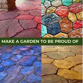 Betonex 6 pcs Flagstone Molds ABS 2mm Cement Mold - Paver Mold Reusable - Casting Pathmaker Garden Pathmate Pavement Precast Concrete Molds and Forms Walkway