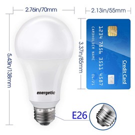 ENERGETIC SMARTER LIGHTING Super Bright Light Bulb 150 Watt Equivalent A21 LED Light Bulb, Daylight 5000K, E26 Base, 2600 High Lumens LED Bulb, Non-Dimmable, UL Listed, 2 Pack