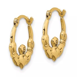 Unbranded 14K Yellow Gold Claddagh Hoop Earrings TC1007