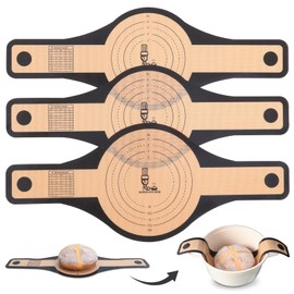 SUPER KITCHEN 3PCS 2-Größe 24cm&21cm Silikon Brotschlinge mit Extra Breiten und Langen Griffe, Antihaft Silikon Backmatte Brot für Dutch Oven, Wiederverwendbare Brotbackmatte für Brottopf (Schwarz)