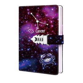 Constellation Diary with Lock, Diary for Women, Men, Girls, Boys, Teenagers, Children, Refillable Password Notebook, Best Birthday, Size A5 (21 x 15 cm)