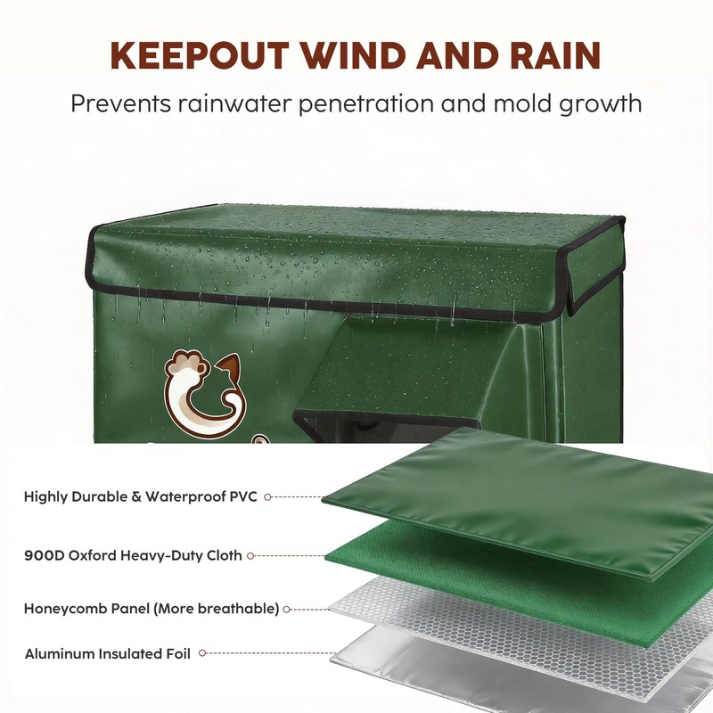 Weather Resistant Outdoor Cat House Green 24" x 20" x