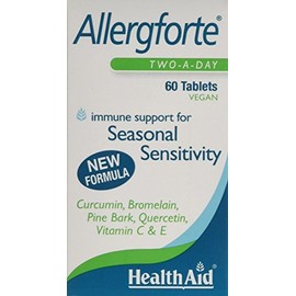 HealthAid Allergforte - Quercetin, Pine Bark, Curcumin - 60 Vegan Tablets