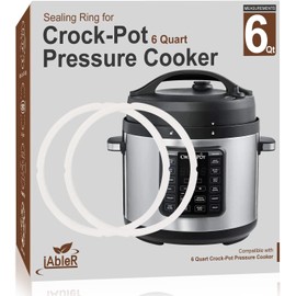 Original Sealing Ring Compatible with Crock-Pot Quart and 6 Quart Pressure Cooker Replacement Gasket for Crock Pot 6 Qt Silicone Seal Ring - 2 Packs