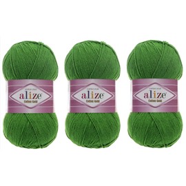 Alize Cotton Gold Yarn 55% Cotton 45% Acrylic Lot of 3 Skein 300gr 1082yds Knitting Acrylic Cotton Yarn (126)