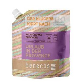 benecosBIO - Nachfüllbeutel Duschgel Lavendel - URLAUB IN DER PROVENCE - vegan - recyceltes Plastik