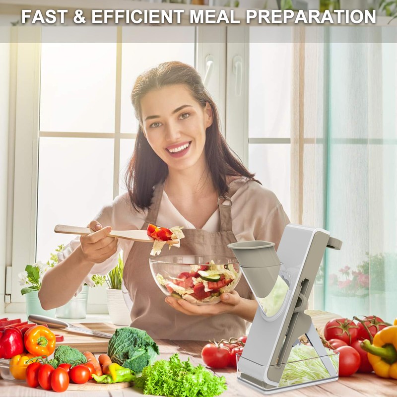 Mandoline Slicer for Kitchen, Mandoline Slicer Safe Multifunctional Dicer Adjustable
