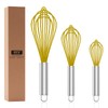OYV Yellow Silicone Whisk, Professional Whisks For Cooking Non-Scratch, Stainless