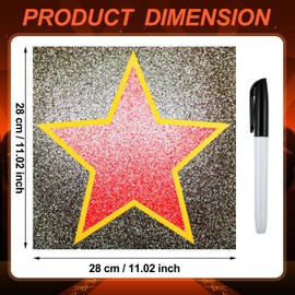 100 Sheets Movie Walk Star Stickers Red Carpet Stickers with Black Marker Movie Theme Party Decorations Set Boulevard Star for Red Carpet Party Night Decorations