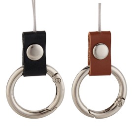GORGECRAFT 2PCS Keyring with Strap Short Lanyard Black Cell Phone Finger Ring Phone Charms Grip Holders Finger Ring Strap Kickstand for Small Electronic Devices USB Flash Drive MP3 Player Keys ID Card