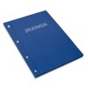 Certificate Folder in Blue Linen Look with Embossed Print in