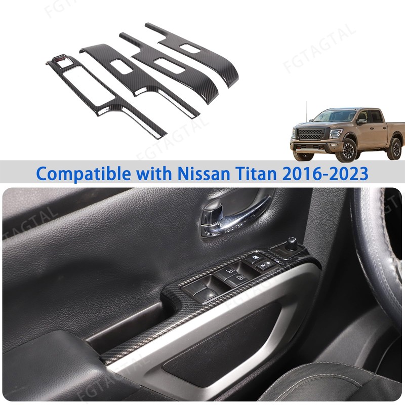 Fgtagtal Window Lift Switch Cover Compatible with Nissan Titan 2016-2023,
