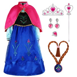 Tacbeau Princess Costume Snow Party Dress Queen Cosplay Birthday Dress Up with Accessories