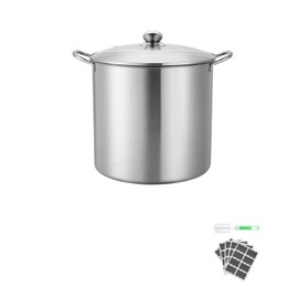 Happybuy 21 QT Canning Pot Set - Stainless Steel Waterbath Canner w/Rack, Dual Handle, Glass Lid, Works on All Cooktops (Induction, Gas, Electric, Glass, Ceramic, Halogen)