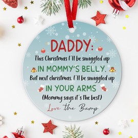 First Time Dad Gifts, New Dad Gifts, Bumps First Christmas Ornament 2024, Pregnancy Announcement for Husband, Dad to Be, Soonto Be Dad, 1stTime Dad Gifts, Expecting Baby on The Way