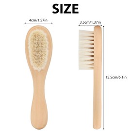 Aolso Baby Hair Brush with Wooden Handle, Baby Hair Brush, Eco-Friendly Wood Hairbrush for Scalp Health Prevent Cradle Cap, Perfect Girl Boy Baby Gift Registry