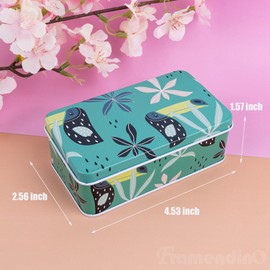 Framendino, 5 Pack Mini Tinplate Tin Boxes Rainforest Pattern Trinket Jewelry Coin Containers for Jewelry Storage Case (Random Color)