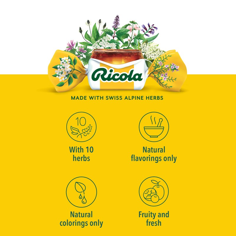 Ricola Berry Medley Throat Drops, 45 Count, Delicious Throat Relief