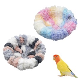 Bekecidi Pack of 2 Bird Hammock, Coral Fleece, Bird Bed, Portable Plush Parrot Nest, Warm, Soft, Cosy Bird Bed for Parakeets, Canaries, Budgies, Small Pets