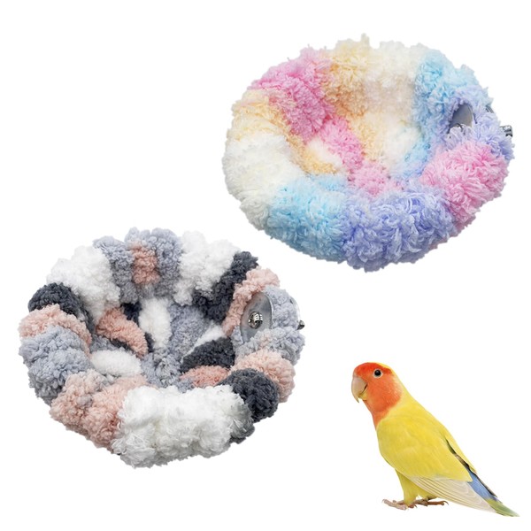Bekecidi Pack of 2 Bird Hammock, Coral Fleece, Bird Bed,