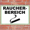 Sign "Raucherbereich" Sign 300 x 200 mm Sturdy Aluminium Composite