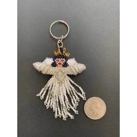 Unbranded Hand-Beaded Angel Key Ring Chain Zipper Pull Purse Fob - 26266
