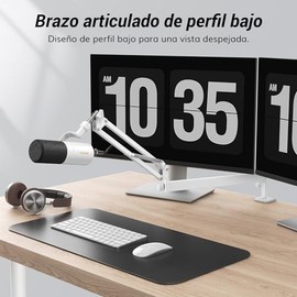 Tonor Brazo de Micrófono, Soporte de Micrófono Ajustable con Gestión de Cables, Tornillo Adaptador de 5/8'' y Clips para Micrófono Para Videojuegos, B