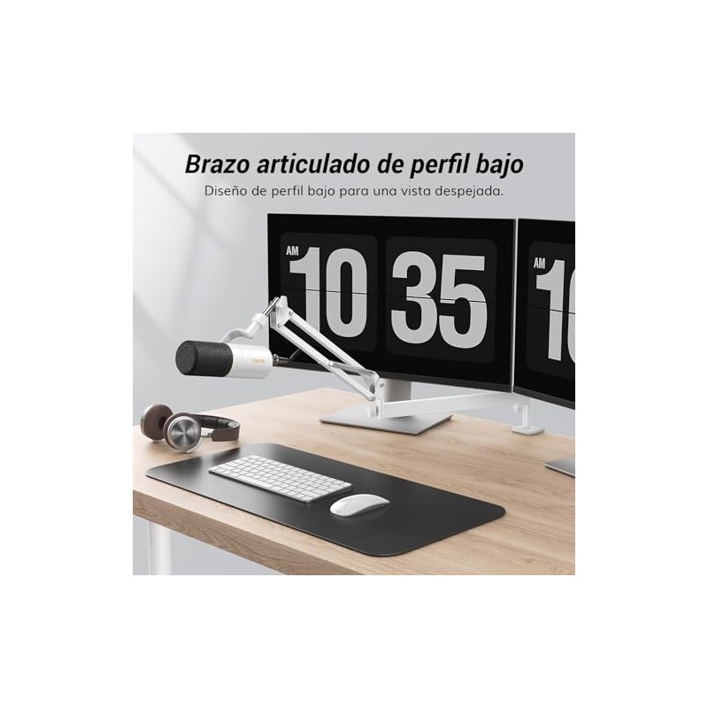 Tonor Brazo de Micrófono, Soporte de Micrófono Ajustable con Gestión