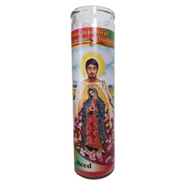 Saint Juan Diego (San Juan Diego) Red Perfumed Pillar Candle