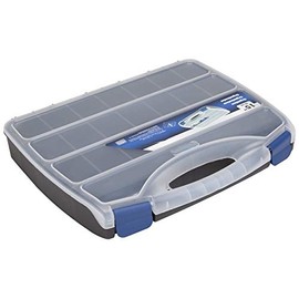 Edward Tools Plastic Organizer Box with Removable Dividers to Customize Sizes - Great for Beads, String and Other Small Parts - Heavy Duty Plastic Hardware Storage Box with Handle - 23 Compartments