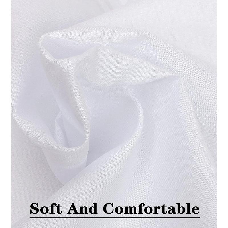 Men's Handkerchiefs Soft Cotton White Hankie Hankerchieves - Model: 12PC
