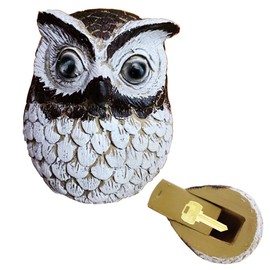 Memeyou Hide a Key Outdoor Key Hiders Waterproof Key Safe Storage Lock Box for Outside Yard Garden Ornament Large Size Design House Spare Holder Owl