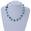 Avalaya Teal Blue Shell Nugget & Light Blue Ceramic Bead