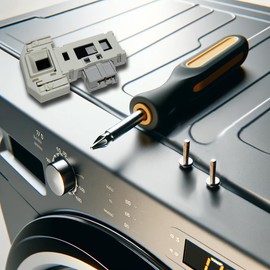 TALENTEC Home - Electric Door Lock Compatible with Various Models of Balay, Bosch, Lynx and Siemens Washing Machines | Ref DA003561 | ABS Plastic and Metal | Colour Black and White