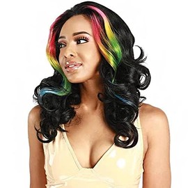 Zury Sis Beyond Synthetic Hair Half UpDown Bang HD Lace Front Wig - LF SB TEEN (1B Off Black)