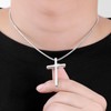 Fiusem Silver Tone Cross Necklace for Men, Mens Cross Necklaces