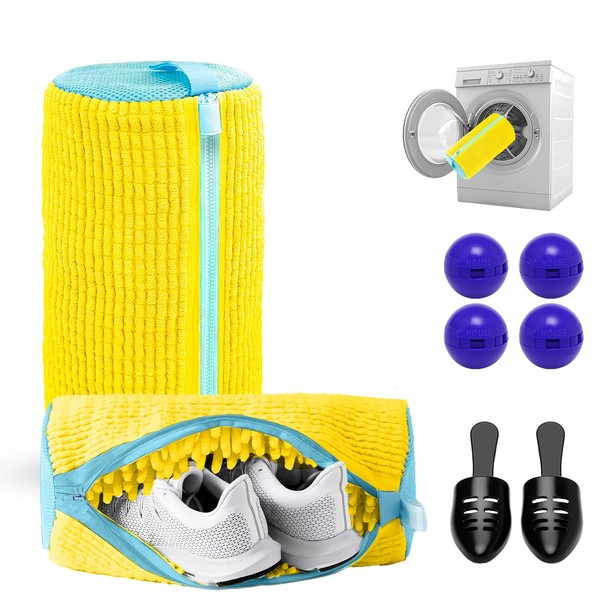 2PCS Shoe Washing Machine Bag with Pair of Shoes Tree