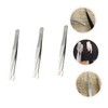 Mipcase 3pcs Stainless Steel Stamp Tweezers for False Eyelash Application