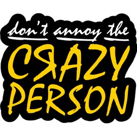 Don't Annoy The Crazy Person Bumper, Funny, Humorous, Joke, I Make Decals, 4 inch x 5 inch, Hard Hat, Phone, Tool, Lunch, Box, Vinyl, Decal, Sticker
