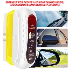 luseyfj Automotive Oil Film Cleaning Brush, Upgraded Antifog & Rainproof Glass Cleaning Board, Reusable Glass Oil Film Remover for Car Windows & Windshields (White)